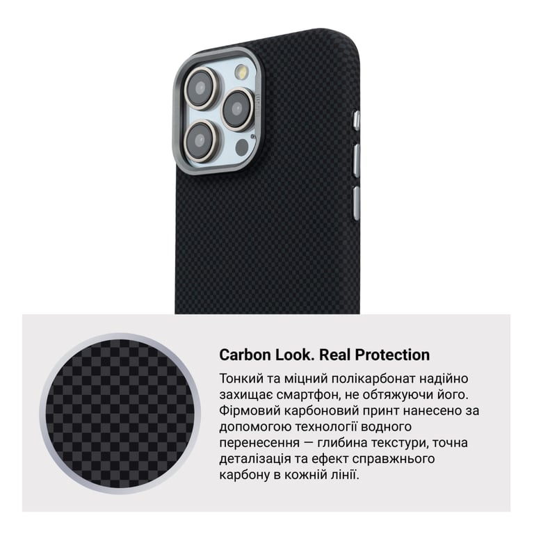 Чохол до мобільного телефона Armorstandart LikeCarbon2 MagCase Apple iPhone 16 Pro Max Kevlar Black (ARM88382) - фото 8
