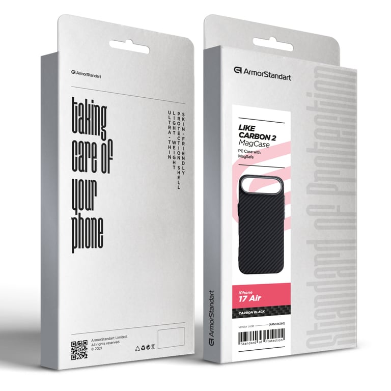 Чохол до мобільного телефона Armorstandart LikeCarbon2 MagCase Apple iPhone 17 Air Carbon Black (ARM86260) - фото 8