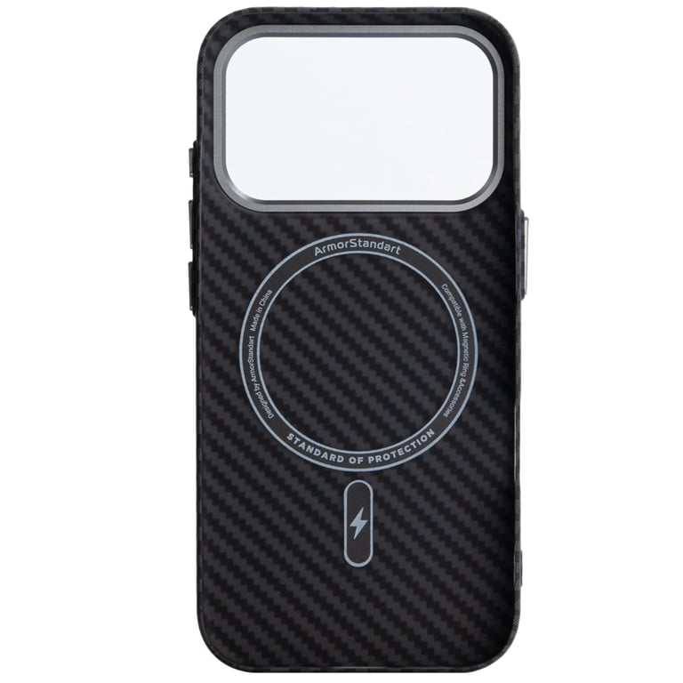 Чохол до мобільного телефона Armorstandart LikeCarbon2 MagCase Apple iPhone 17 Pro Carbon Black (ARM86258) - фото 2