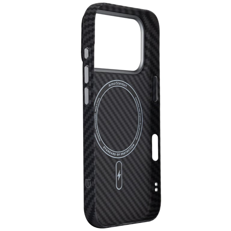 Чохол до мобільного телефона Armorstandart LikeCarbon2 MagCase Apple iPhone 17 Pro Carbon Black (ARM86258) - фото 4