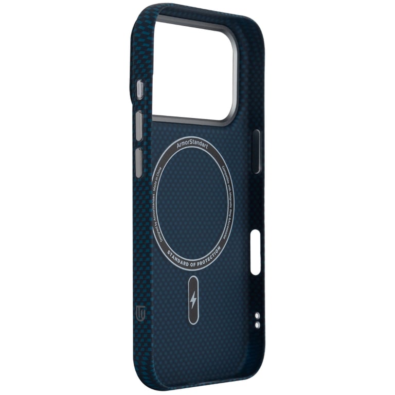 Чохол до мобільного телефона Armorstandart LikeCarbon2 MagCase Apple iPhone 17 Pro Kevlar Dark Blue (ARM88554) - фото 4