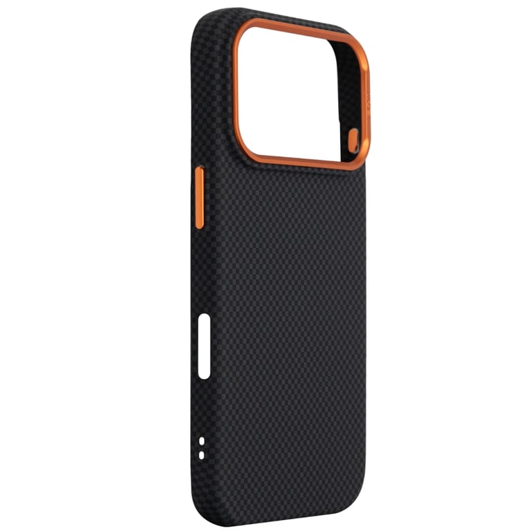 Чохол до мобільного телефона Armorstandart LikeCarbon2 SE MagCase Apple iPhone 17 Pro Kevlar Black Orange (ARM89164) - фото 3