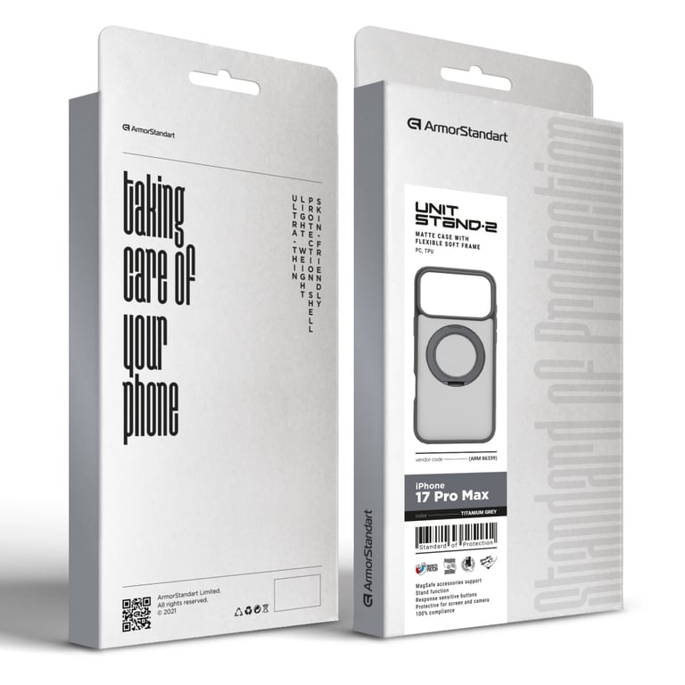 Чохол до мобільного телефона Armorstandart Unit Stand2 Apple iPhone 17 Pro Max Titanium Grey (ARM86339) - фото 3