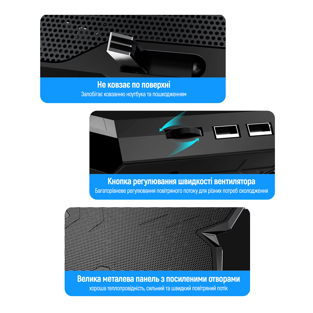 Підставка до ноутбука ColorWay Cooling Game Pro S4, 10-17 (CW-CGPS4) - фото 4 Підставка до ноутбука ColorWay Cooling Game Pro S4, 10-17 (CW-CGPS4) - фото 4