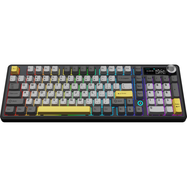 Клавіатура Ajazz AK980 V2 Gift Switch V2 Wireless/Bluetooth/USB UA Black/Grey/Yellow (AK980-V2-G-BGY) - фото 2