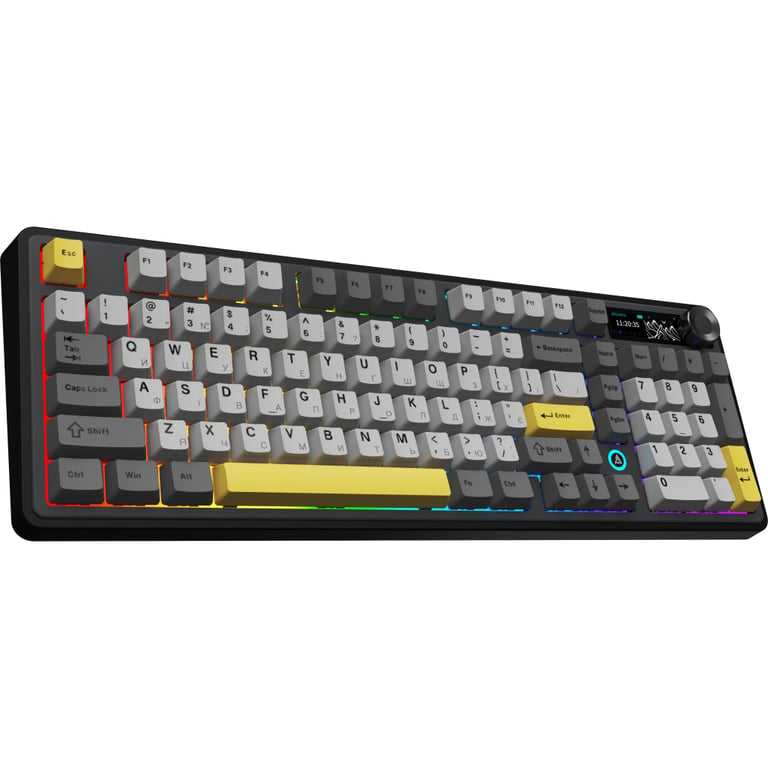 Клавіатура Ajazz AK980 V2 Gift Switch V2 Wireless/Bluetooth/USB UA Black/Grey/Yellow (AK980-V2-G-BGY) - фото 4