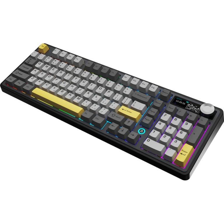 Клавіатура Ajazz AK980 V2 Gift Switch V2 Wireless/Bluetooth/USB UA Black/Grey/Yellow (AK980-V2-G-BGY) - фото 6