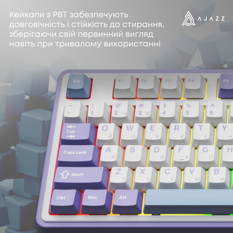 Клавіатура Ajazz AK980 V2 Gift Switch V2 Wireless/Bluetooth/USB UA White/Blue (AK980-V2-G-PWB) - фото 4