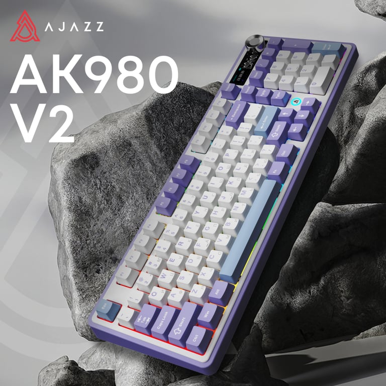 Клавіатура Ajazz AK980 V2 Gift Switch V2 Wireless/Bluetooth/USB UA White/Blue (AK980-V2-G-PWB) - фото 7