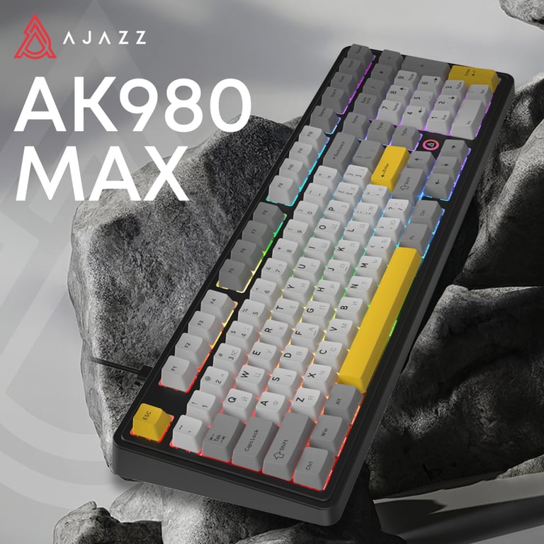 Клавіатура Ajazz AK980 MAX Magnetic Switch USB UA Black/Grey/Yellow (AK980-MAX-M-BGY) - фото 7