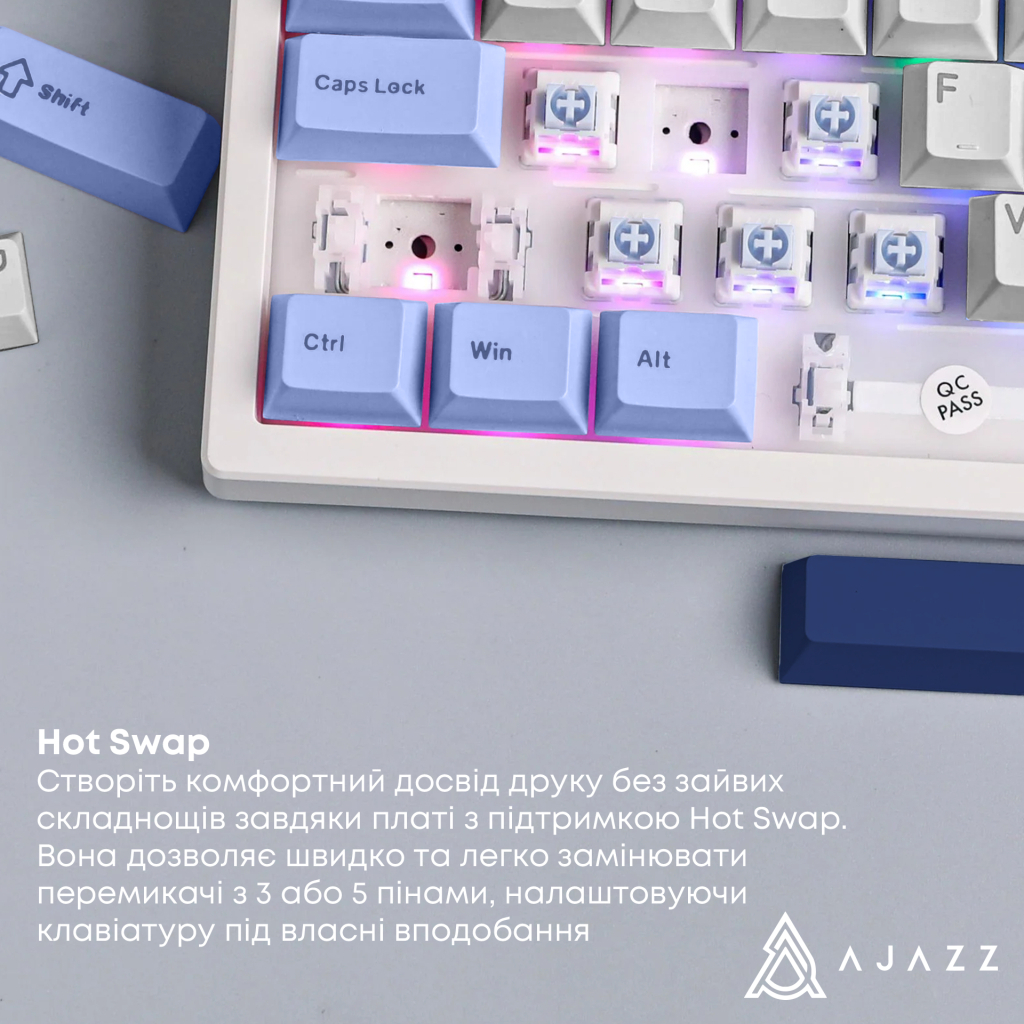 Клавіатура Ajazz AK980 MAX Magnetic Switch USB UA White/Blue (AK980-MAX-M-BWDB) - фото 10 Клавіатура Ajazz AK980 MAX Magnetic Switch USB UA White/Blue (AK980-MAX-M-BWDB) - фото 10