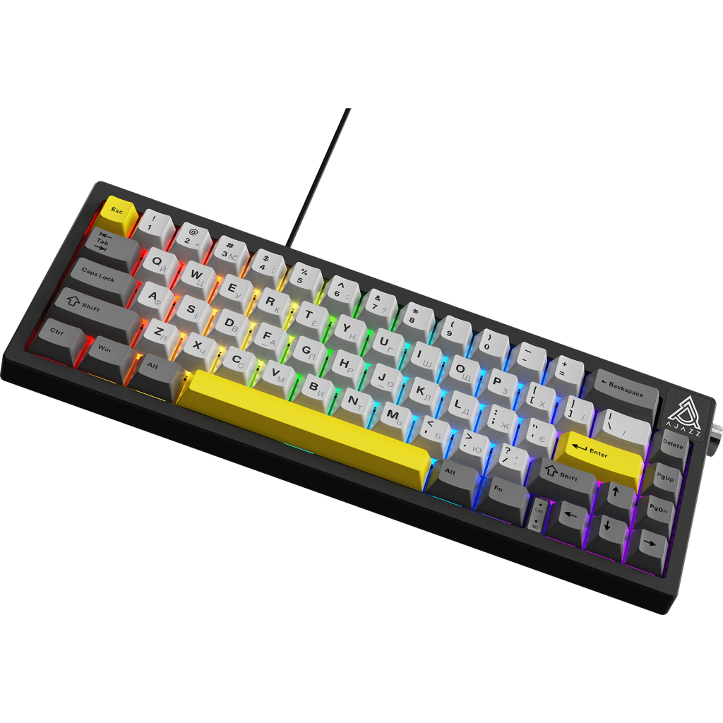 Клавіатура Ajazz AK650 Moon Yellow Switch USB UA Black/Grey/Yellow (AK650-MY-GWY) - фото 2 Клавіатура Ajazz AK650 Moon Yellow Switch USB UA Black/Grey/Yellow (AK650-MY-GWY) - фото 2