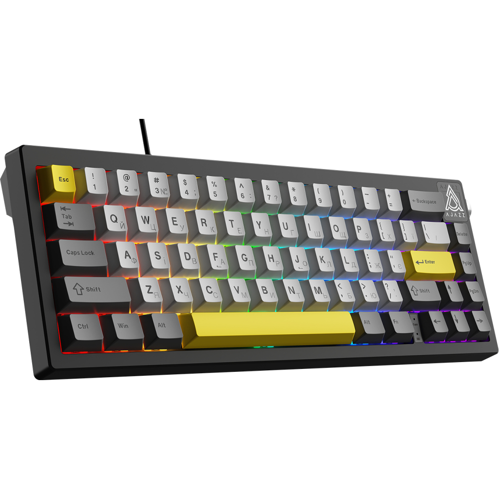 Клавіатура Ajazz AK650 Moon Yellow Switch USB UA Black/Grey/Yellow (AK650-MY-GWY) - фото 3 Клавіатура Ajazz AK650 Moon Yellow Switch USB UA Black/Grey/Yellow (AK650-MY-GWY) - фото 3