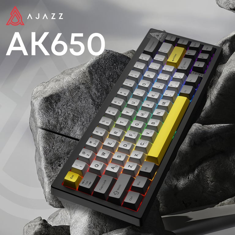 Клавіатура Ajazz AK650 Moon Yellow Switch USB UA Black/Grey/Yellow (AK650-MY-GWY) - фото 6
