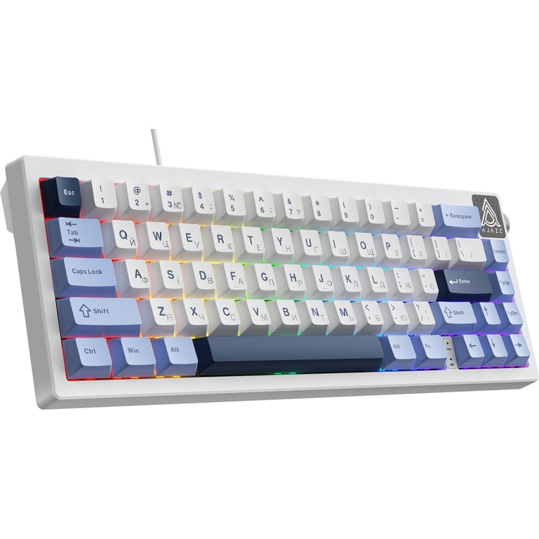 Клавіатура Ajazz AK650 Sea Salt Switch USB UA White/Blue (AK650-SS-BWB) - фото 2