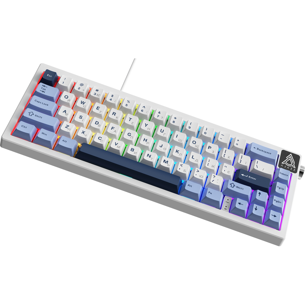 Клавіатура Ajazz AK650 Sea Salt Switch USB UA White/Blue (AK650-SS-BWB) - фото 3 Клавіатура Ajazz AK650 Sea Salt Switch USB UA White/Blue (AK650-SS-BWB) - фото 3