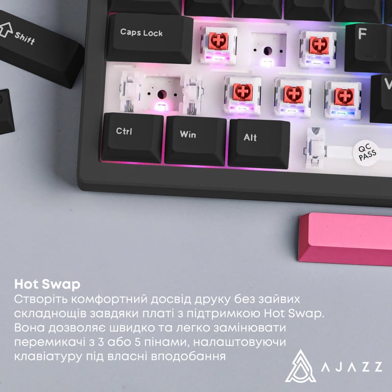 Клавіатура Ajazz AK980 Red Switch USB UA Black (AK980-R-BR) - фото 10