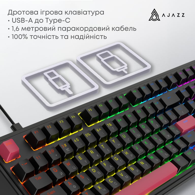Клавіатура Ajazz AK980 Red Switch USB UA Black (AK980-R-BR) - фото 7