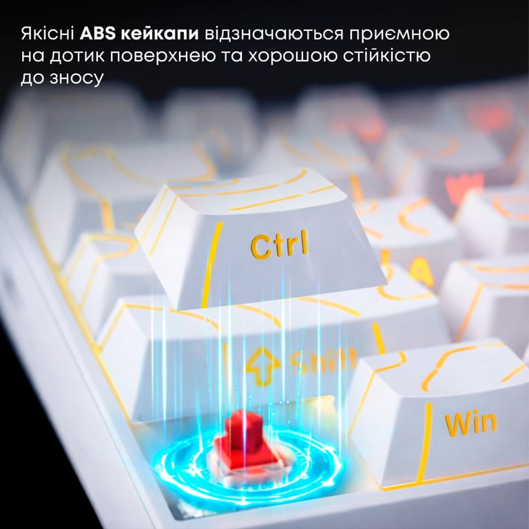 Клавіатура Ajazz NK68 Red Switch USB UA White (NK68-R-S-W) - фото 10