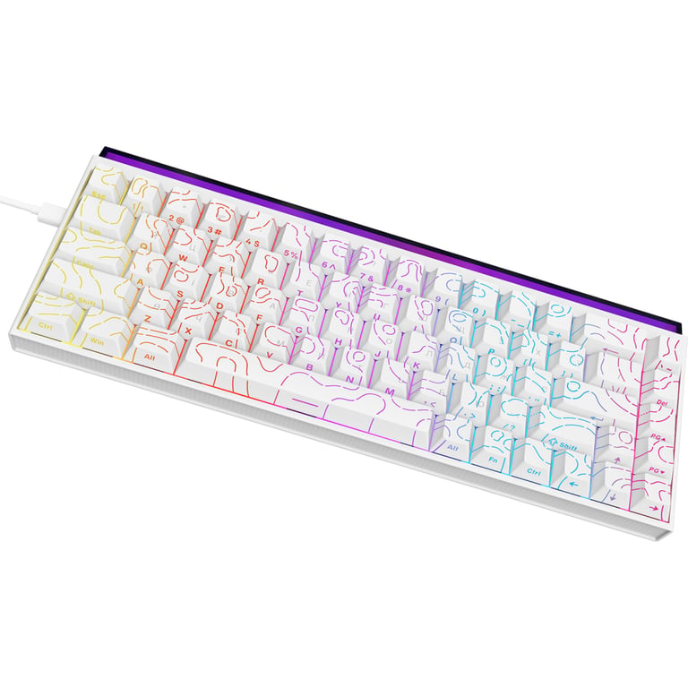 Клавіатура Ajazz NK68 Red Switch USB UA White (NK68-R-S-W) - фото 3