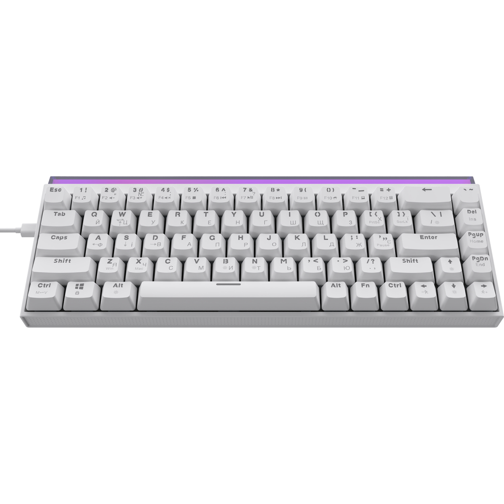Клавіатура Ajazz NK68 Red Switch USB UA White (NK68-R-W) - фото 1