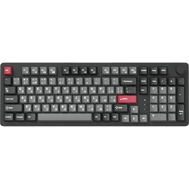 Клавіатура GamePro Asgard Drakkar Keychron Super Red Switch Wireless/Bluetooth/USB UA Black (MK305BK) - фото 1