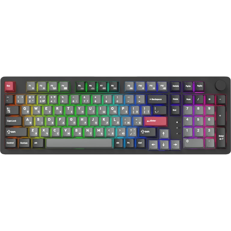 Клавіатура GamePro Asgard Drakkar Keychron Super Red Switch Wireless/Bluetooth/USB UA Black (MK305BK) - фото 5