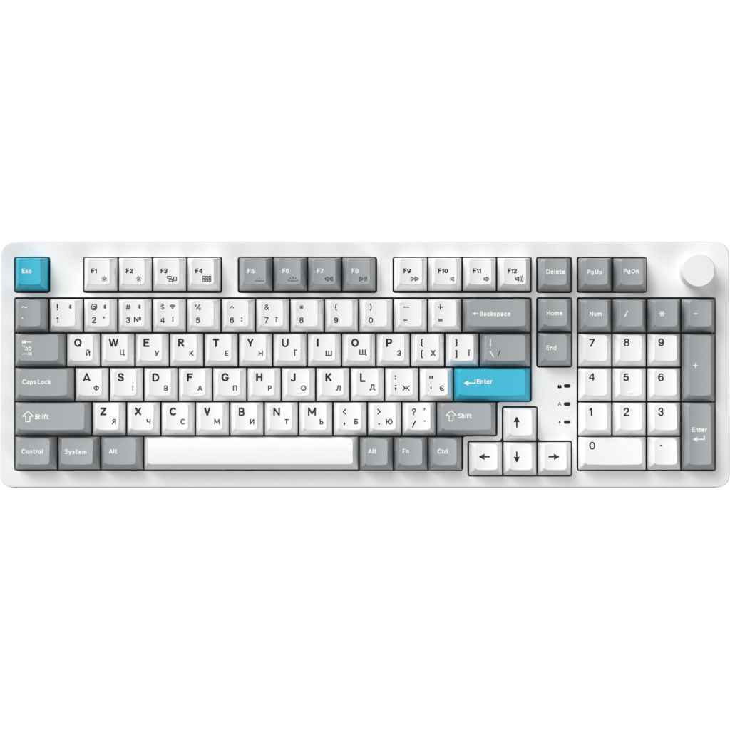 Клавіатура GamePro Asgard Drakkar Keychron Super Red Switch Wireless/Bluetooth/USB UA White (MK305WH) - фото 1