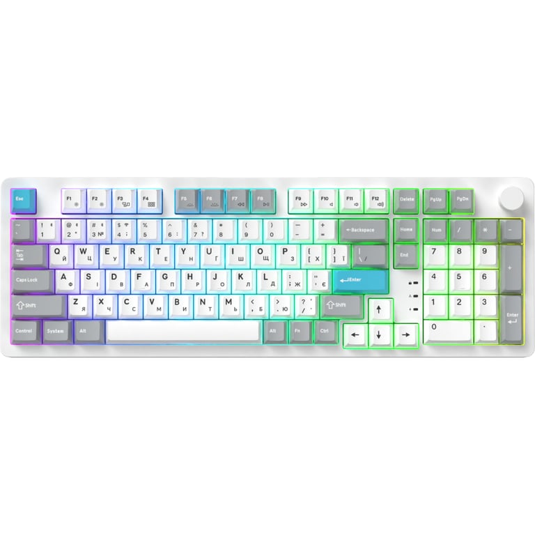Клавіатура GamePro Asgard Drakkar Keychron Super Red Switch Wireless/Bluetooth/USB UA White (MK305WH) - фото 5