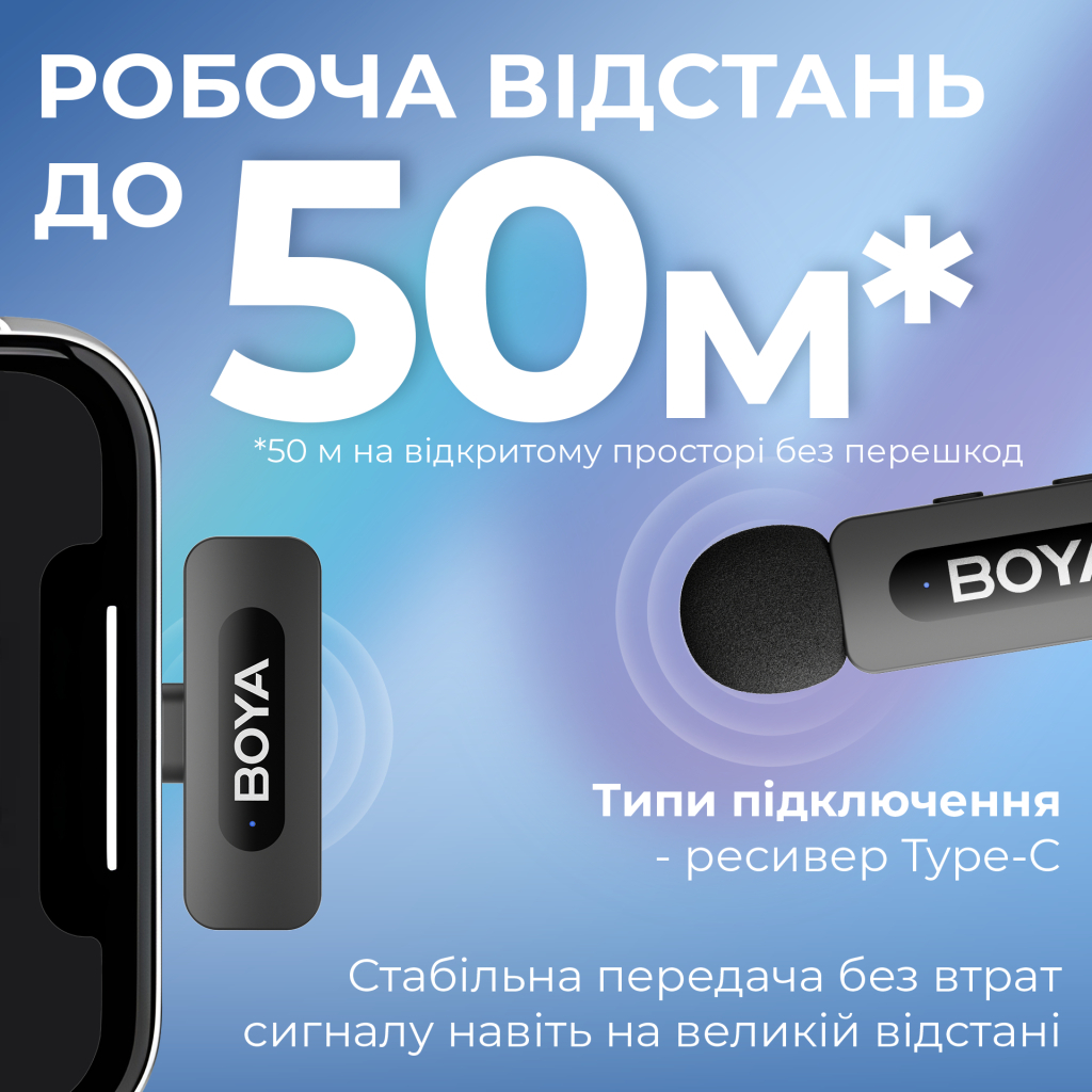 Мікрофон Boya BY-V20 Type-C Black (BY-V20) - фото 10 Мікрофон Boya BY-V20 Type-C Black (BY-V20) - фото 10