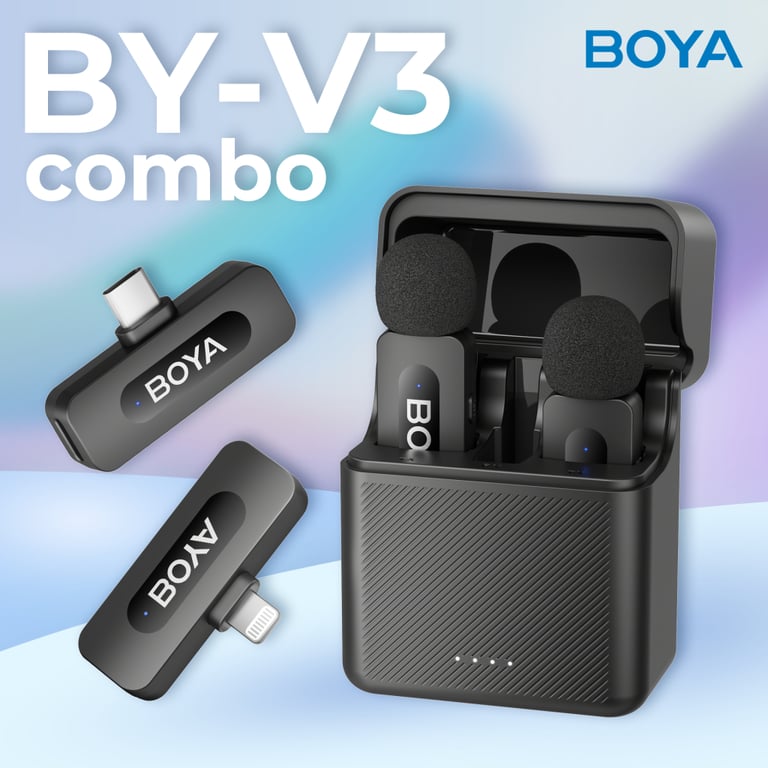 Мікрофон Boya BY-V3 combo Type-C/Lightning Black (BY-V3 Combo) - фото 7