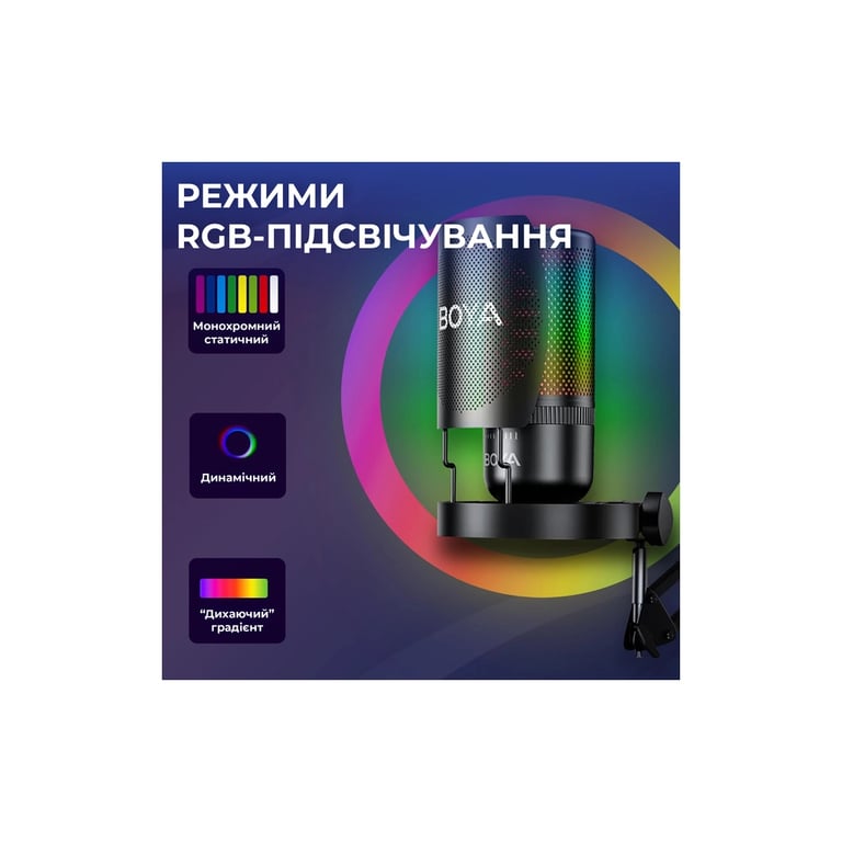 Мікрофон Boya K3-02 RGB Type-C/3,5 мм Black (BOYA K3-02) - фото 9
