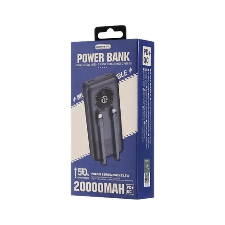Батарея універсальна Remax 20000mAh, 22.5W, Black (RPP-38 / 45364) - фото 2