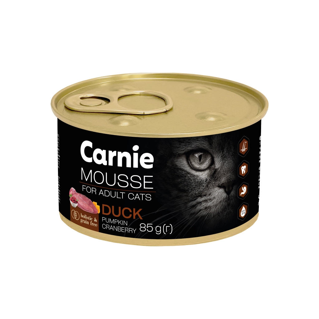 Паштет для котів Carnie з качкою, гарбузом, журавлиною та желе 85 г (4820255195575) - фото 1