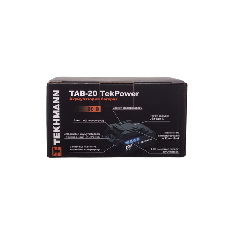 Акумулятор до електроінструменту Tekhmann TAB-20 TekPower, Li-ion 2Ah (854608) - фото 4