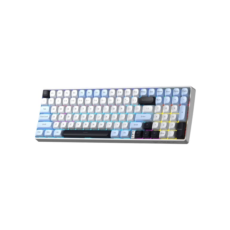 Клавіатура Aula S100pro RGB KRGD Brown Switch Wireless/Bluetooth/Type-C UA White/Black (6948391205755) - фото 2