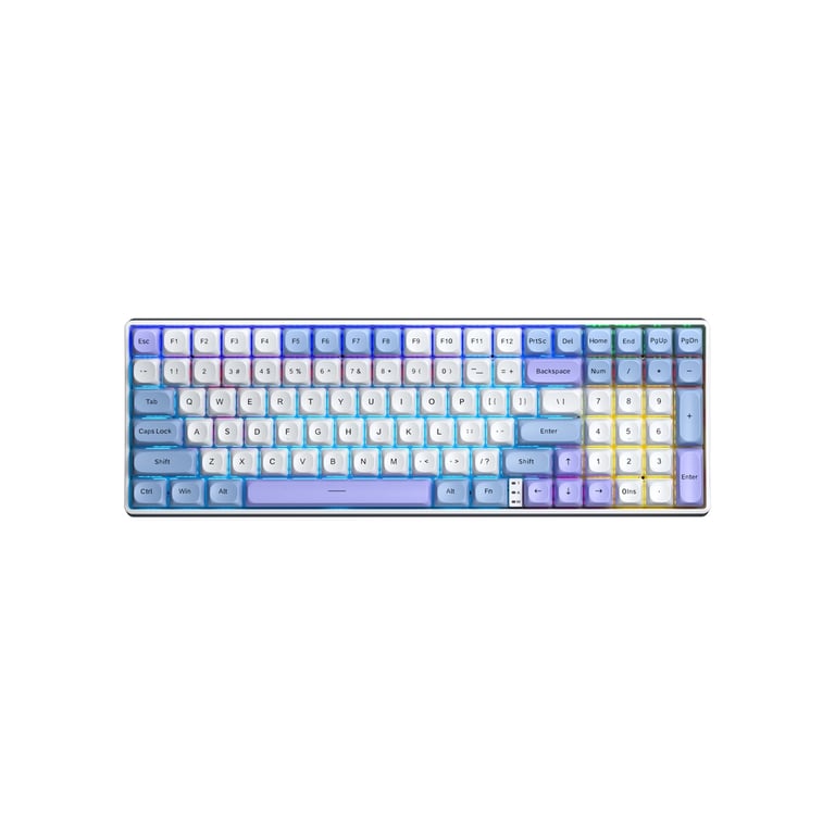 Клавіатура Aula S100pro RGB KRGD Red Switch Wireless/Bluetooth/Type-C UA White/Blue (6948391205762) - фото 1