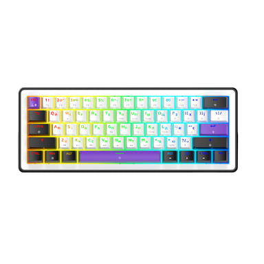 Клавіатура Hator Hellyberry HK60 Mechanical Linear RGB USB UA White/Violet (HK60) - фото 1