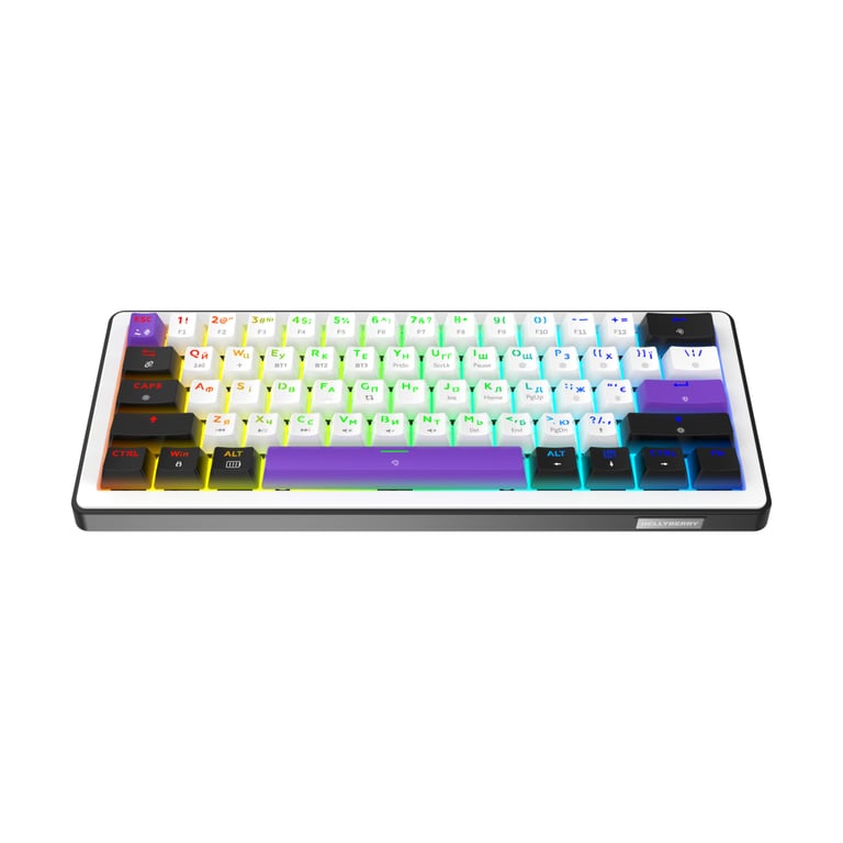 Клавіатура Hator Hellyberry HK60 Mechanical Linear RGB Wireless/Bluetooth/USB UA White/Violet (HK60_wireless) - фото 2