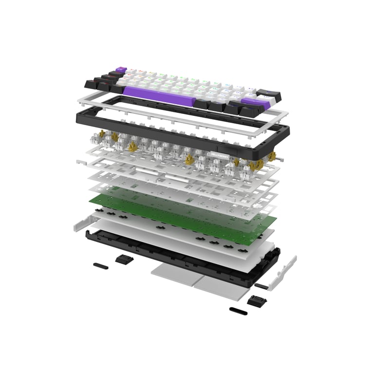 Клавіатура Hator Hellyberry HK60 Mechanical Linear RGB Wireless/Bluetooth/USB UA White/Violet (HK60_wireless) - фото 6
