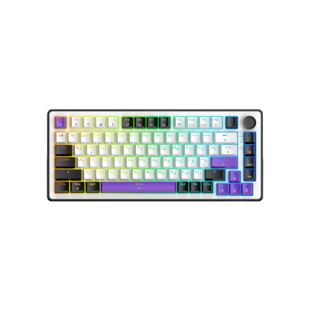 Клавіатура Hator Hellyberry HK75 Mechanical Linear RGB USB UA White/Violet (HK75) - фото 1