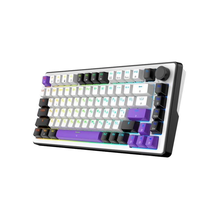 Клавіатура Hator Hellyberry HK75 Mechanical Linear RGB USB UA White/Violet (HK75) - фото 3