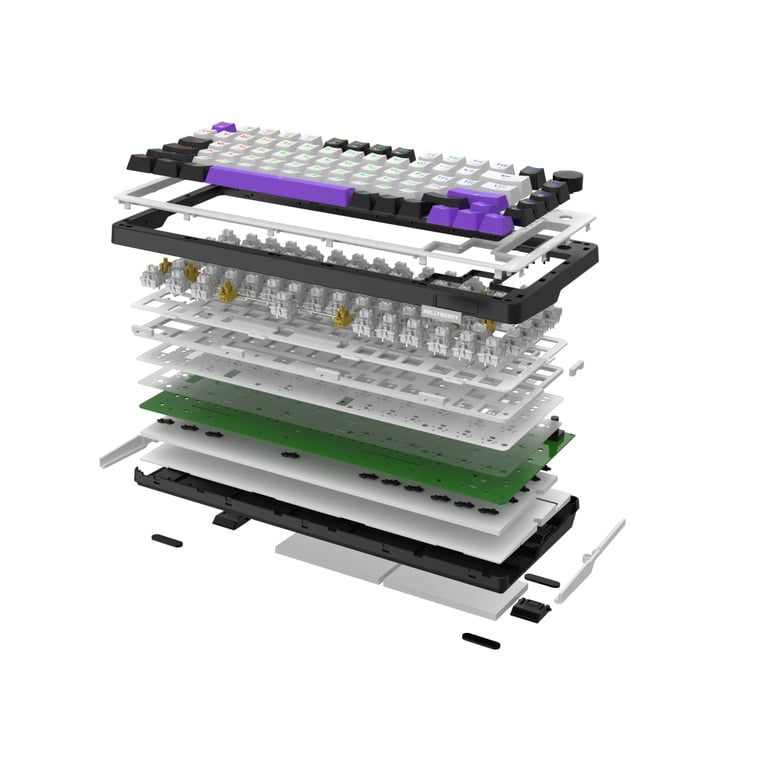 Клавіатура Hator Hellyberry HK75 Mechanical Linear RGB Wireless/Bluetooth/USB UA White/Violet (HK75_wireless) - фото 7