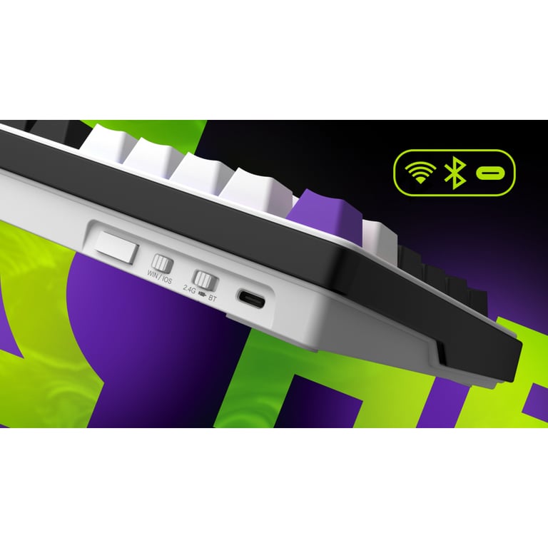 Клавіатура Hator Hellyberry HK75 Mechanical Linear RGB Wireless/Bluetooth/USB UA White/Violet (HK75_wireless) - фото 10