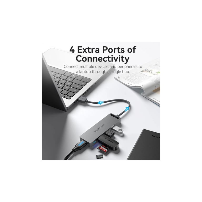 Концентратор Vention USB 3.0 to 4xUSB 3.0 black (CHLBB-SCB) - фото 5