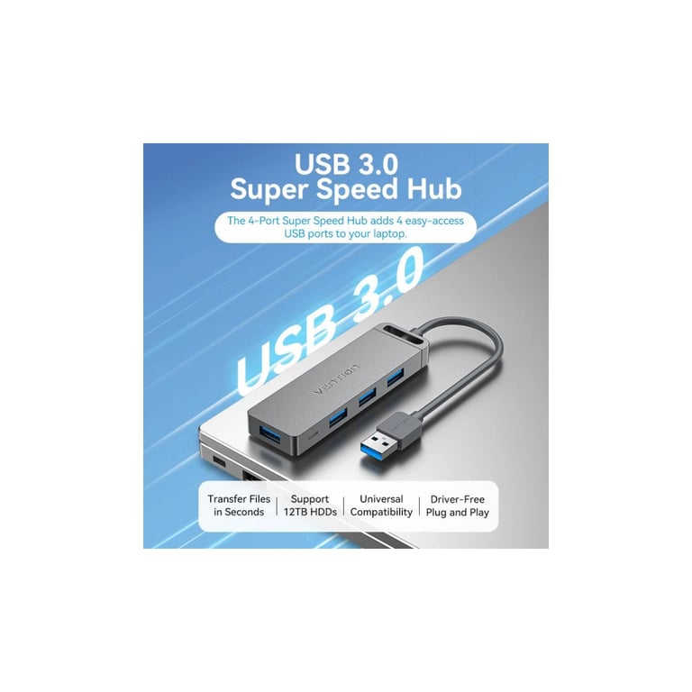 Концентратор Vention USB 3.0 to 4xUSB 3.0 black (CHLBB-SCB) - фото 7