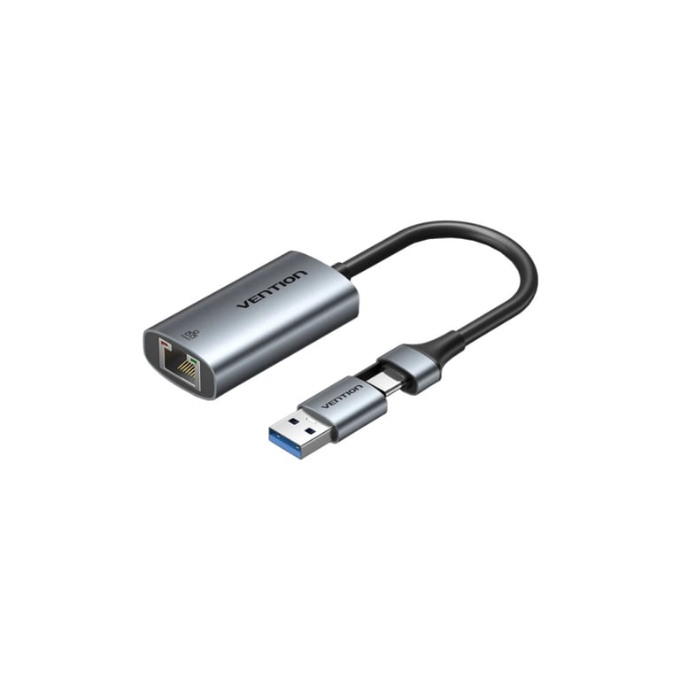 Перехідник USB-C to RJ45 Ethernet 1000Mbps gray VENTION (CFQHB) - фото 1