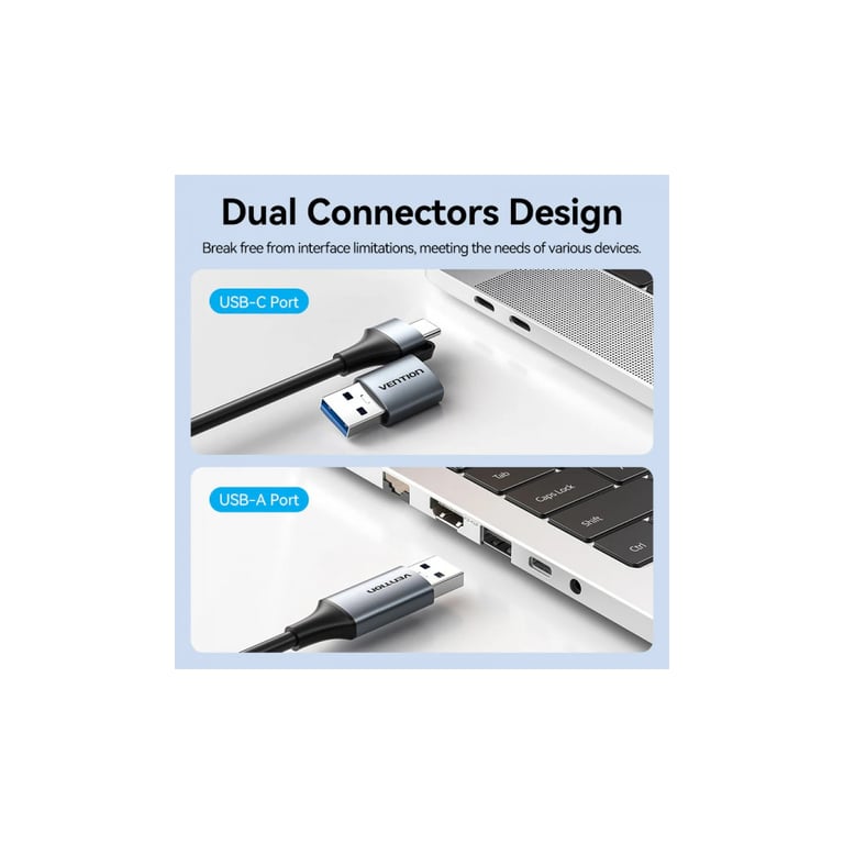 Перехідник USB-C to RJ45 Ethernet 1000Mbps gray VENTION (CFQHB) - фото 8