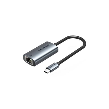Перехідник USB-C to RJ45 Ethernet 1000Mbps black Vention (CFPHB) - фото 1