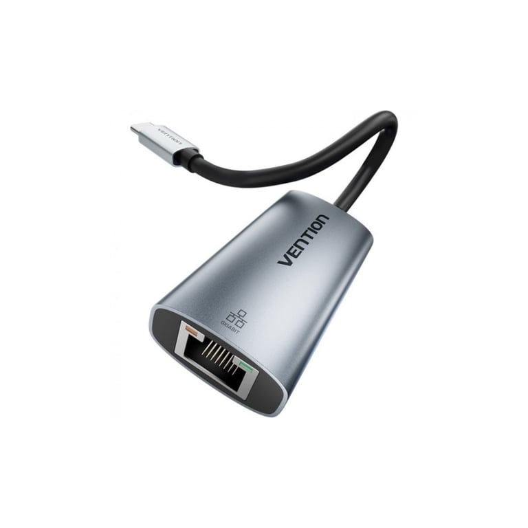 Перехідник USB-C to RJ45 Ethernet 1000Mbps black Vention (CFPHB) - фото 2